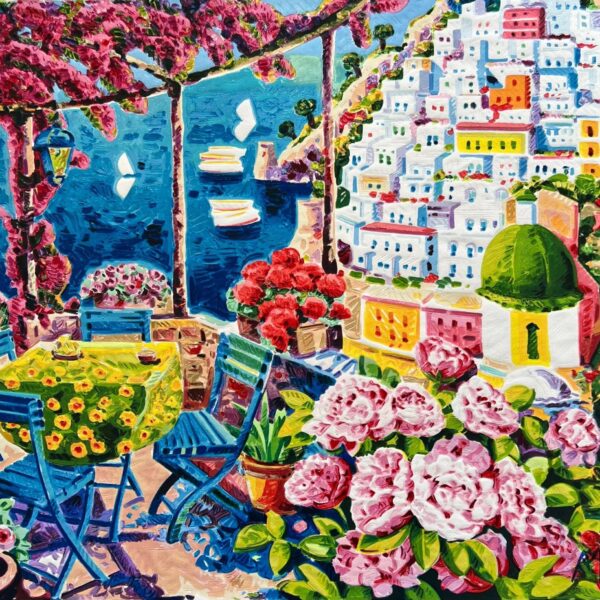 Le sedie azzurre nella luce di Positano | Athos Faccincani