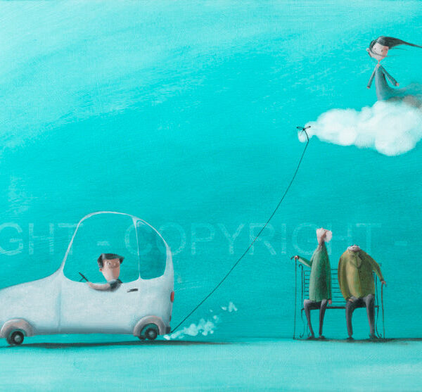 Nuvola con passeggera ! cm 45x60 | Diego Santini