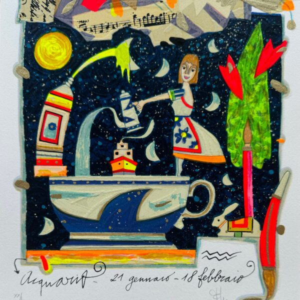 Segni Zodiacali "Acquario" (Fondo bianco) | Francesco Musante