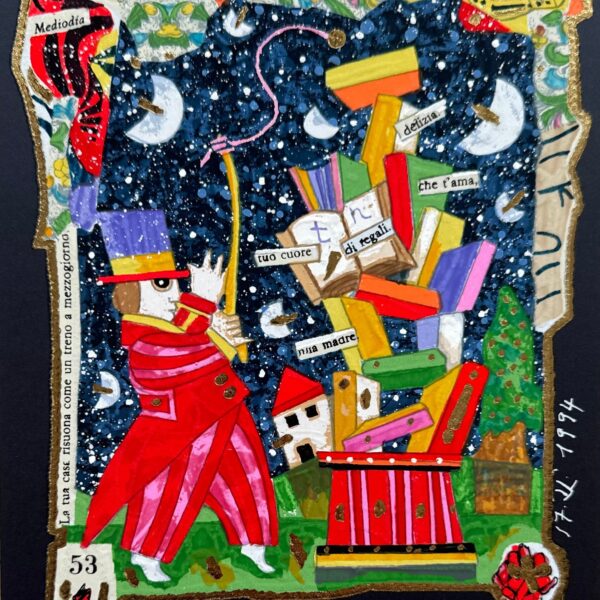 Domatore di libri (fondo blu) | Francesco Musante