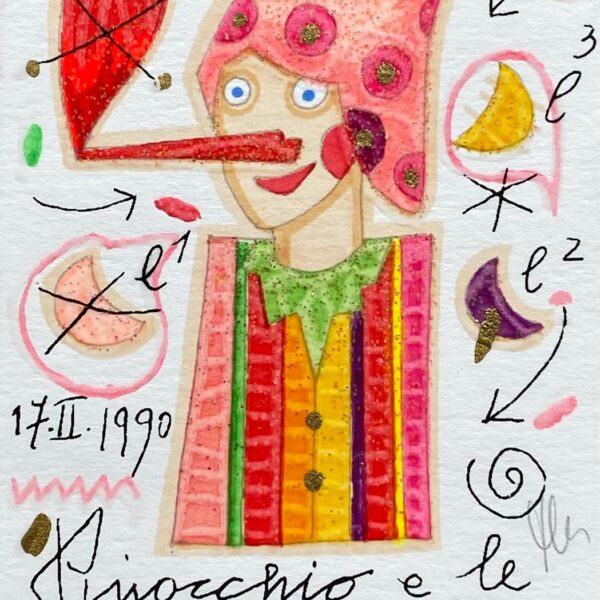 Pinocchio e le 3 (tre) lune (Fondo bianco) | Francesco Musante